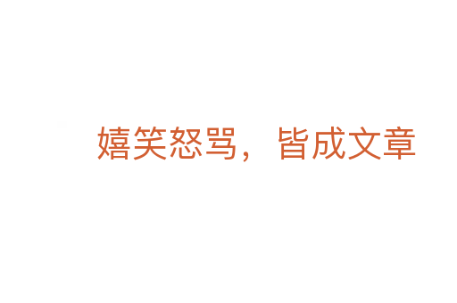 嬉笑怒骂,皆成文章
